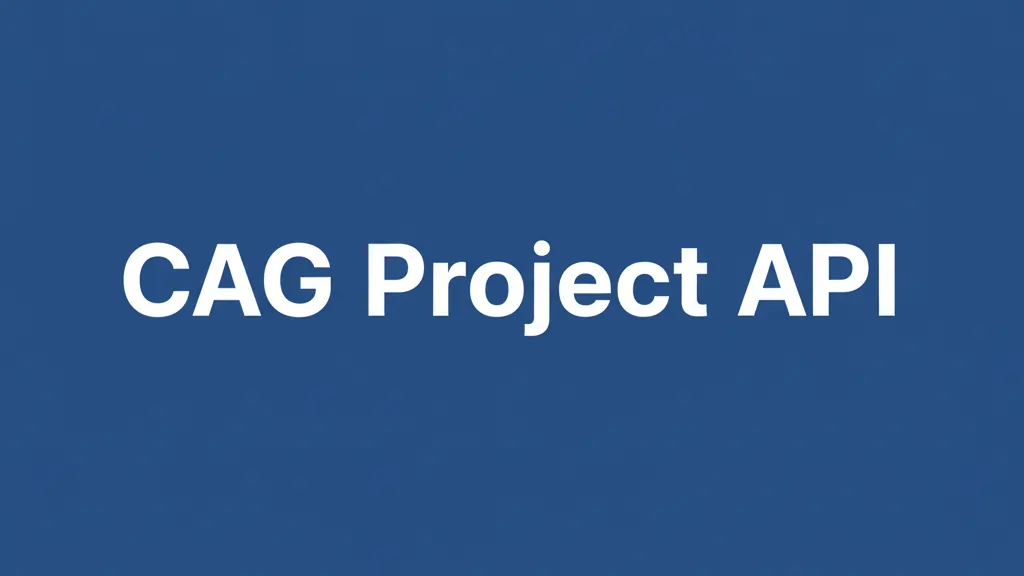 CAG Project API - Chat With Your PDF